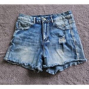 SHEIN Women's Size 6 Medium Cutoff Distressed Mid Rise Stretch Jean Shorts